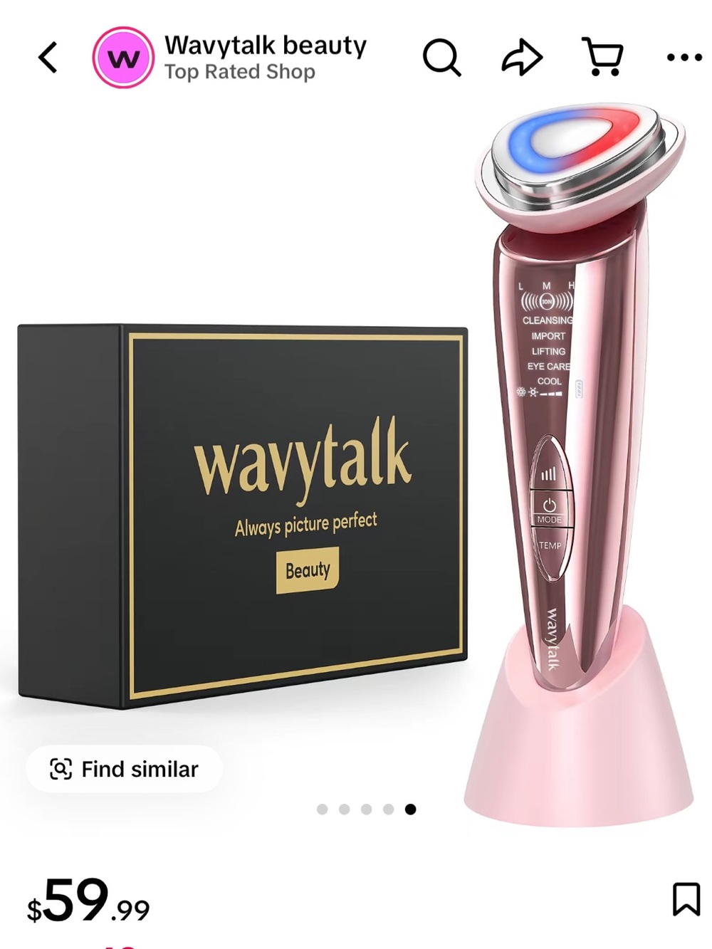 Wavytalk Pink 5-in-1 Facial Beauty Device